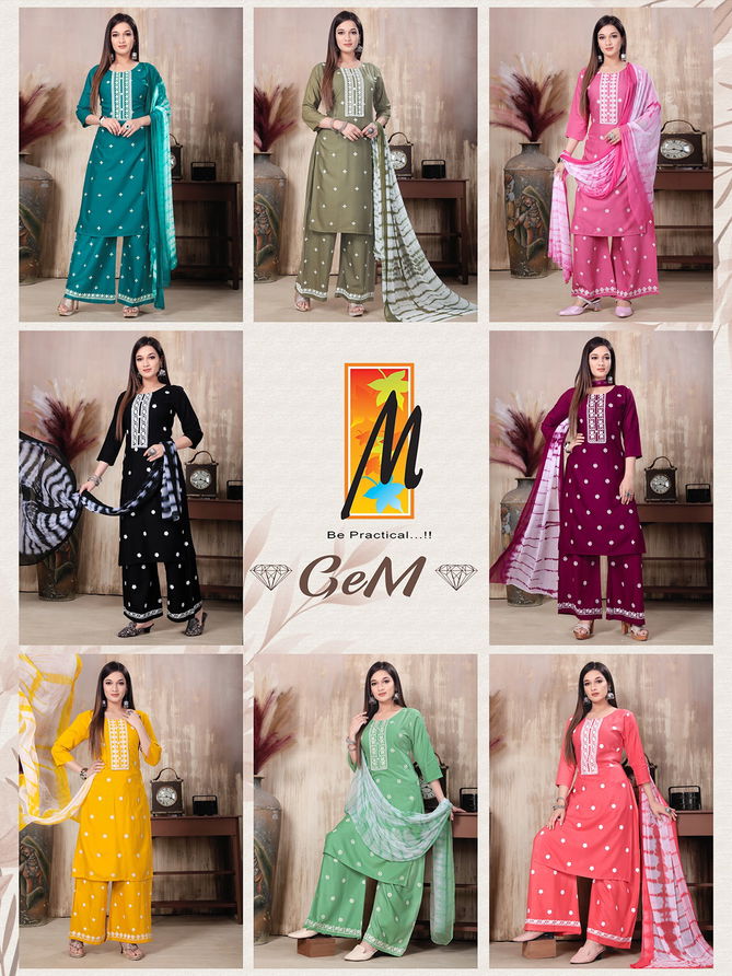 Master Gem Rayon Readymade Suits Catalog
